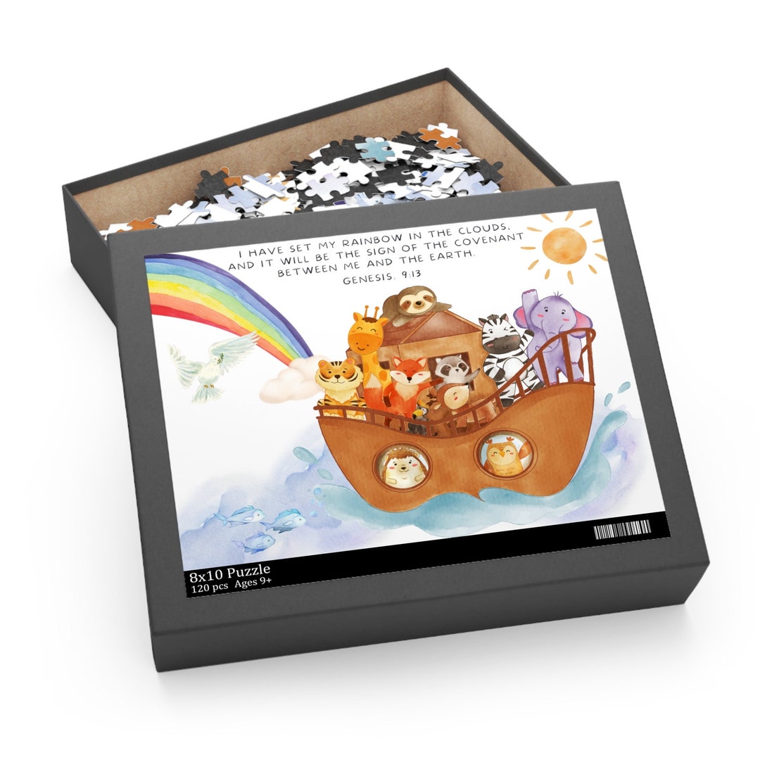 Noah's Ark Puzzle, Genesis 913 Bible Story Puzzle, Christian Kids Game