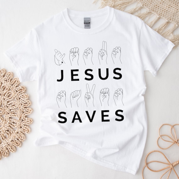 Jesus Sign Language T-shirt, Christian ASL Shirt, Jesus Christ Saves Deaf Interpreter Unisex Tee, Deaf Community Faith Shirt, Deaf Awareness