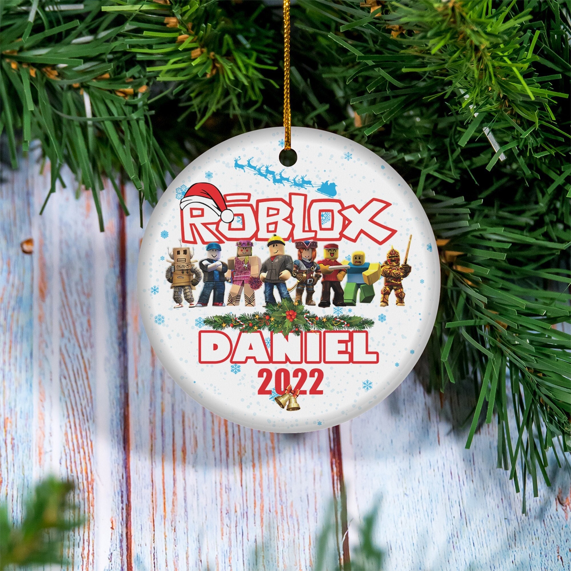 Roblox Ornament 2022, Roblox Boy Ornament, Roblox Meganplays Ceramic Merry Christmas 2022