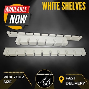 Wall Shelves | Champagne Wall Shelves | Holds 5-12 Glasses per Shelf | Elegant Bar Wall Decor | Personalized Liquor Display | White Shel