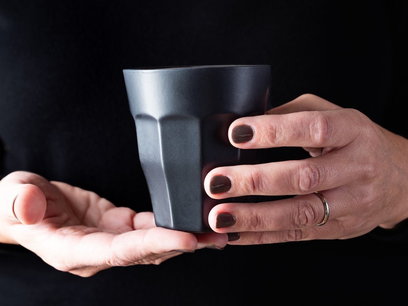 Cappuccino Cup, 7 oz Mug, Housewarming coffee gift Black/Noir