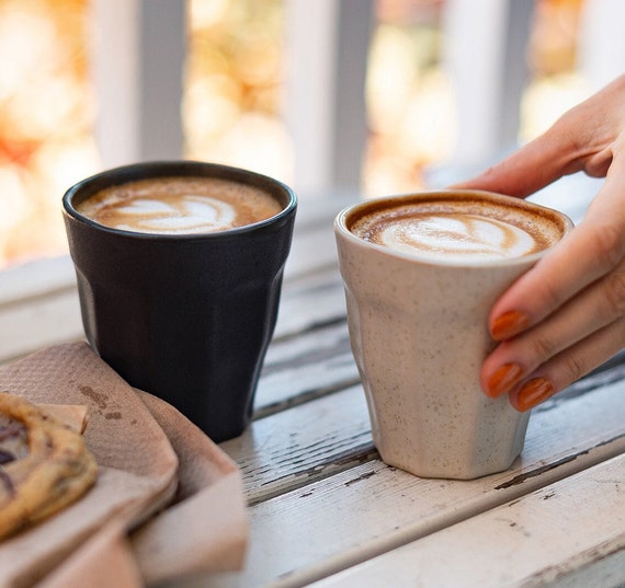 Cappuccino Cups Set of 2 | 6 Oz Cappuccino Mugs | Purposefully Handmade in Small Series