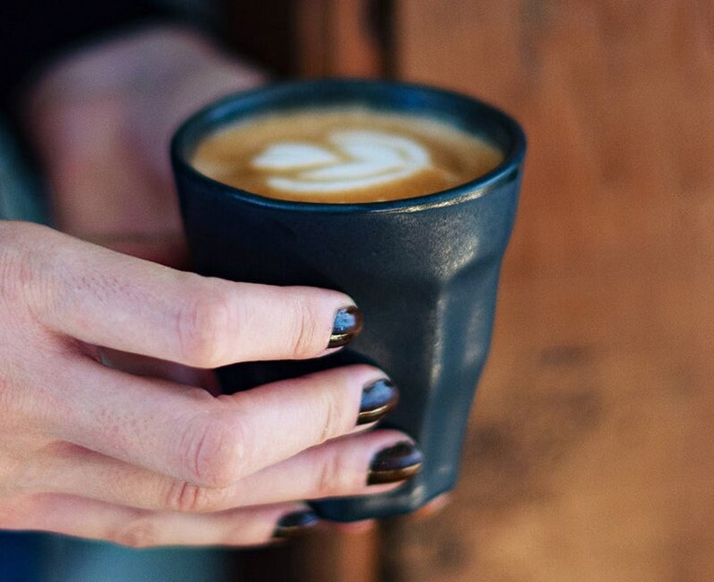 Artisan Cappuccino Cup Handcrafted Ceramic Mug Unique Coffee Lover's Gift Barista-Style Home Cafe Experience image 1