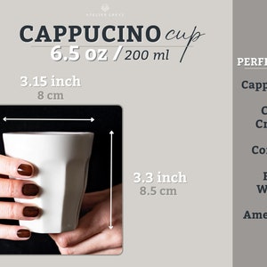 Cappuccino Cup Set of 4 6 oz Cappuccino Mugs Purposefully Handmade in Small Series image 9