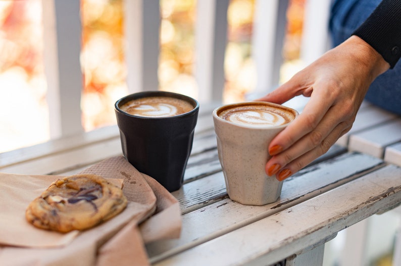 Cappuccino Cup Set of 4 6 oz Cappuccino Mugs Purposefully Handmade in Small Series image 6