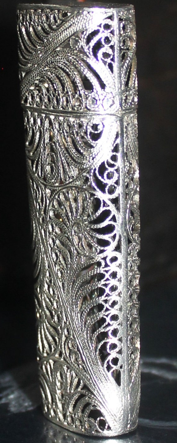 Antique Vintage Silver Metal Filigree Small Ladie… - image 2