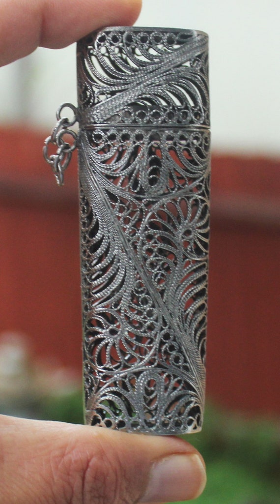 Antique Vintage Silver Metal Filigree Small Ladie… - image 9