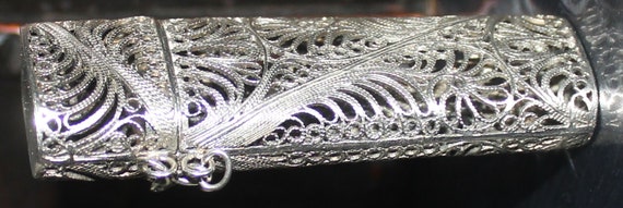 Antique Vintage Silver Metal Filigree Small Ladie… - image 7