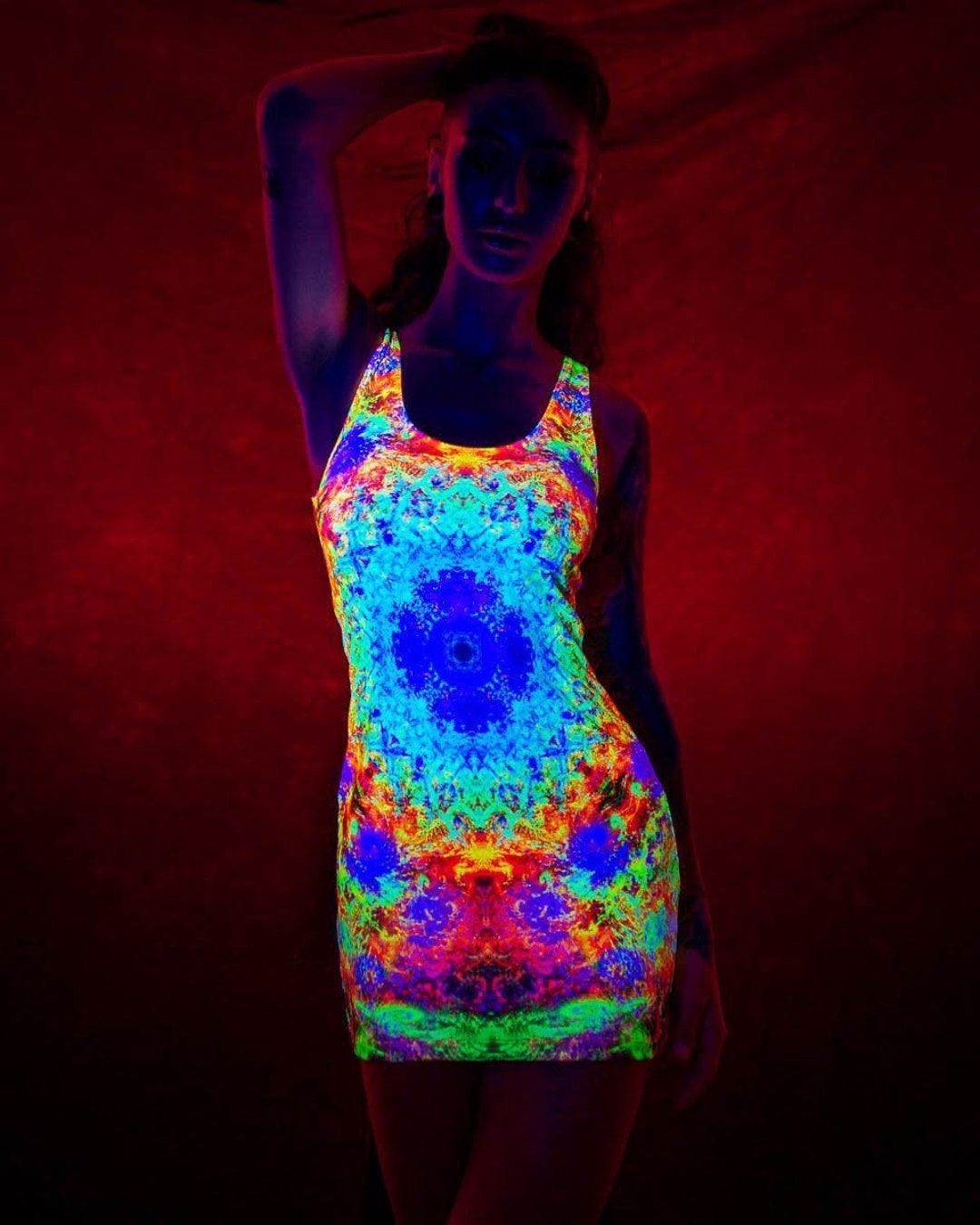 UV Reactive Dress Psy Clothing Sacred Geometry Dress - Etsy