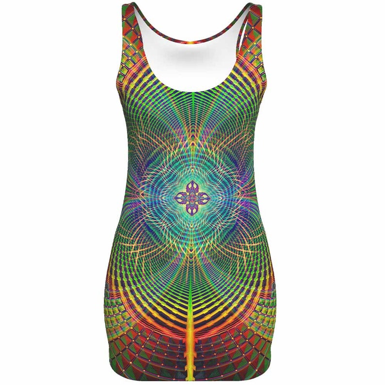 UV Reactive Dress Psy Clothing Sacred Geometry Dress Etsy