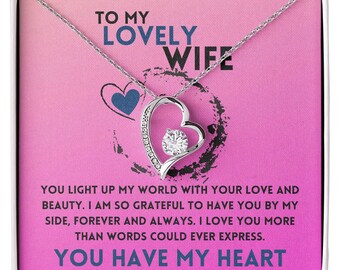 To My Lovely Wife - Heart Jewelry Gift For Wife - Romantic Gift Idea - Romantic Jewelry Gift - Jewelry Pendant Gift