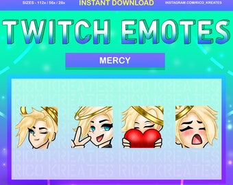 Mercy Overwatch Twitch Emote Paket 112x112 / 56x56 / 28x28 - Twitch, Discord, Youtube, Over Watch, Over Watch 2, Mercy Emotes, Mercy