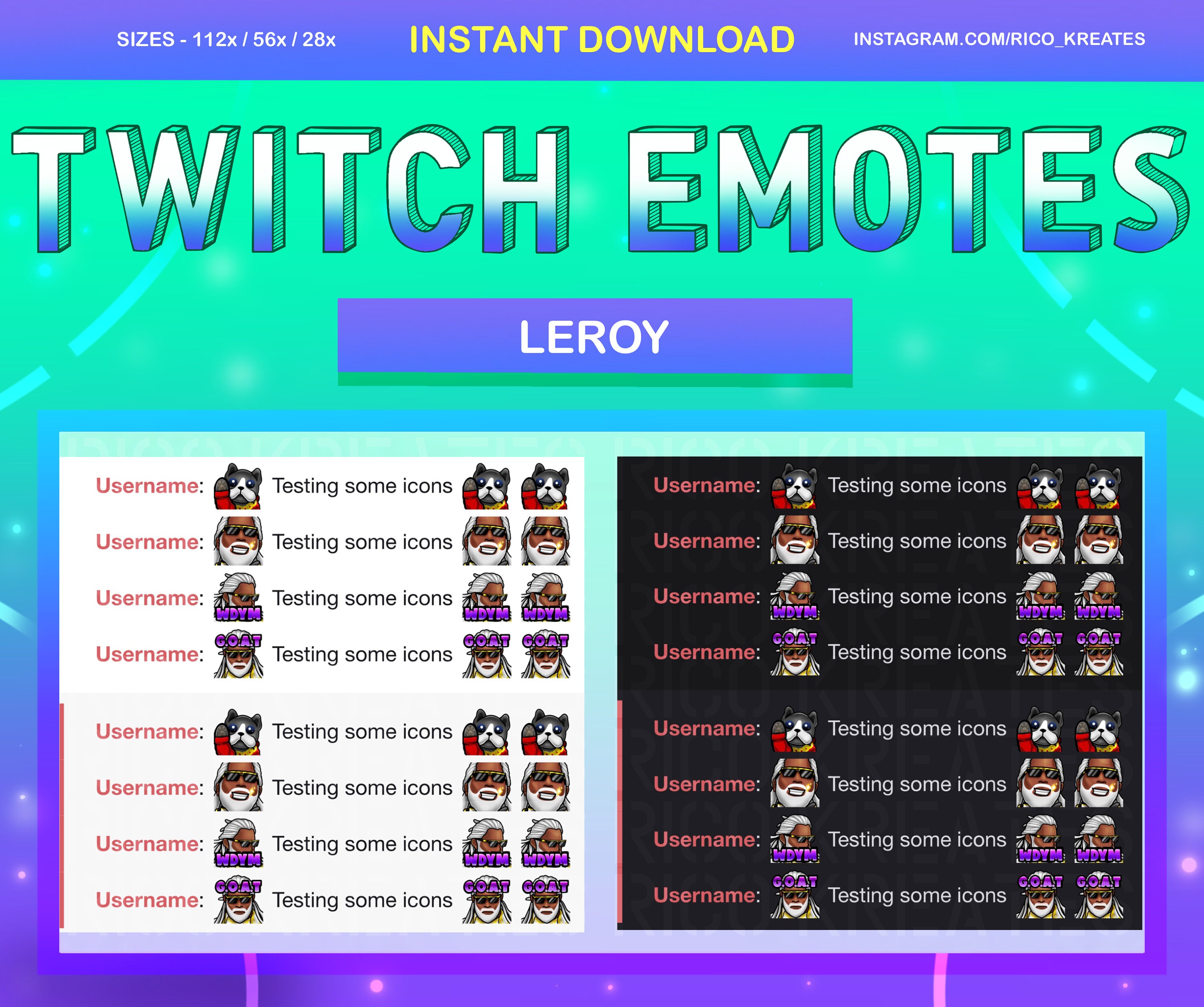 Leroy Tekken 8 Twitch Emote Pack 112x112 / 56x56 / 28x28 - Twitch ...