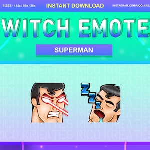 Super Man Twitch Emote Pack 112x112 / 56x56 / 28x28 - Twitch, Discord, Youtube, Emotes multiiversus, Twitch Emotes, Super Hero Emotes
