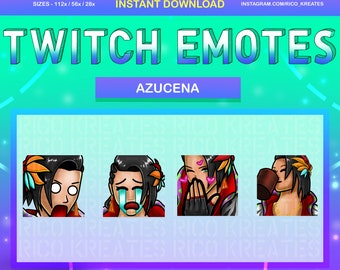 Azucena Tekken 8 Twitch Emote Pack 112x112 / 56x56 / 28x28 - Twitch, Discord, Youtube, Tekken 8, Azucena Emotes, Fighting Game Emotes