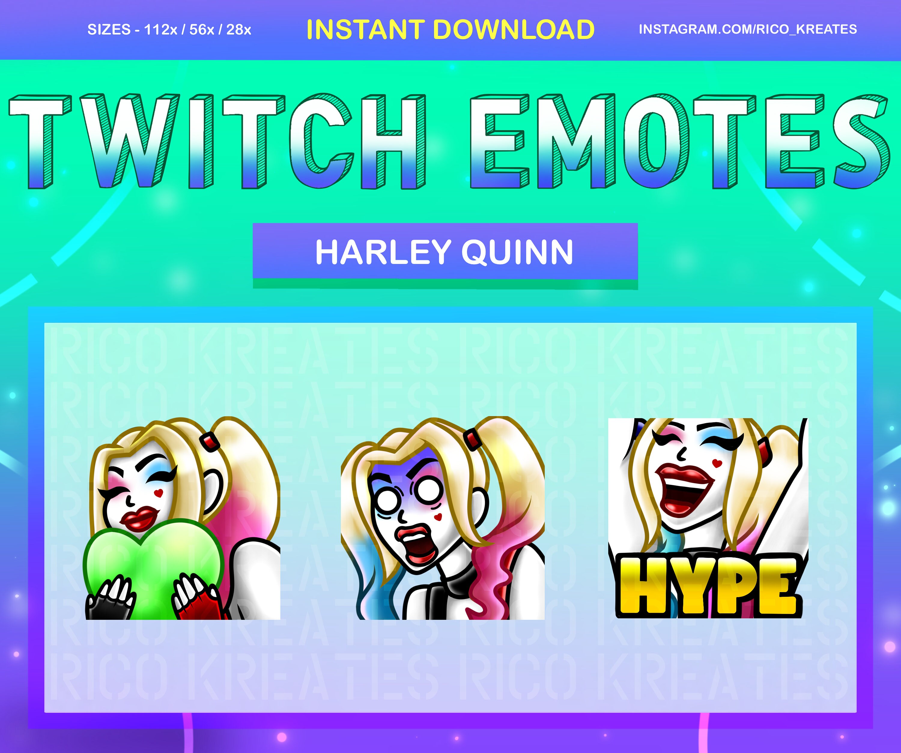 Quinn Emote Pack 112x112 / 56x56 / 28x28 Twitch, Discord, Youtube