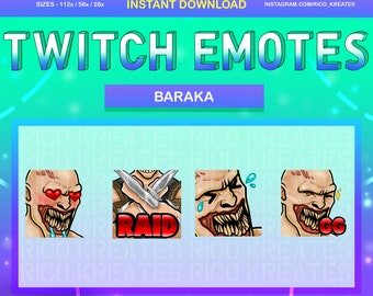 Baraka mortal kombat Twitch Emote Paket 112x112 / 56x56 / 28x28 - Twitch, Discord, Youtube, mortal kombat emotes, baraka emotes, mk1 emotes