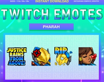 Pharah Overwatch Twitch Emote Pack 112x112 / 56x56 / 28x28 - Twitch, Discord, Youtube, Over Watch, Over Watch 2, Pharah Emotes