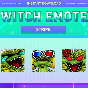 Paquete de gestos Stripe Twitch 112x112 / 56x56 / 28x28 - Twitch, Discord, Youtube, grem lins Emotes, multiiversus Emotes, Rage LUL Emotes