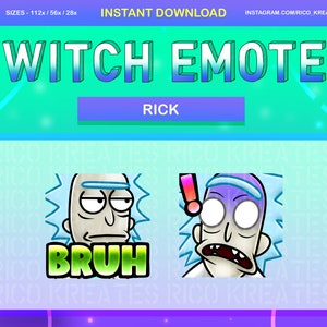Rick Twitch Emote Paket 112x112 / 56x56 / 28x28 - Twitch, Discord, Youtube, Rick and Morty Twitch Emotes, multiiversus Emotes, Bruh Emotes