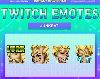 Junkrat Overwatch Twitch Emote Pack 112x112 / 56x56 / 28x28 - Twitch, Discord, Youtube, Over Watch, Over Watch 2, Junkrat Emotes, Smug Emote