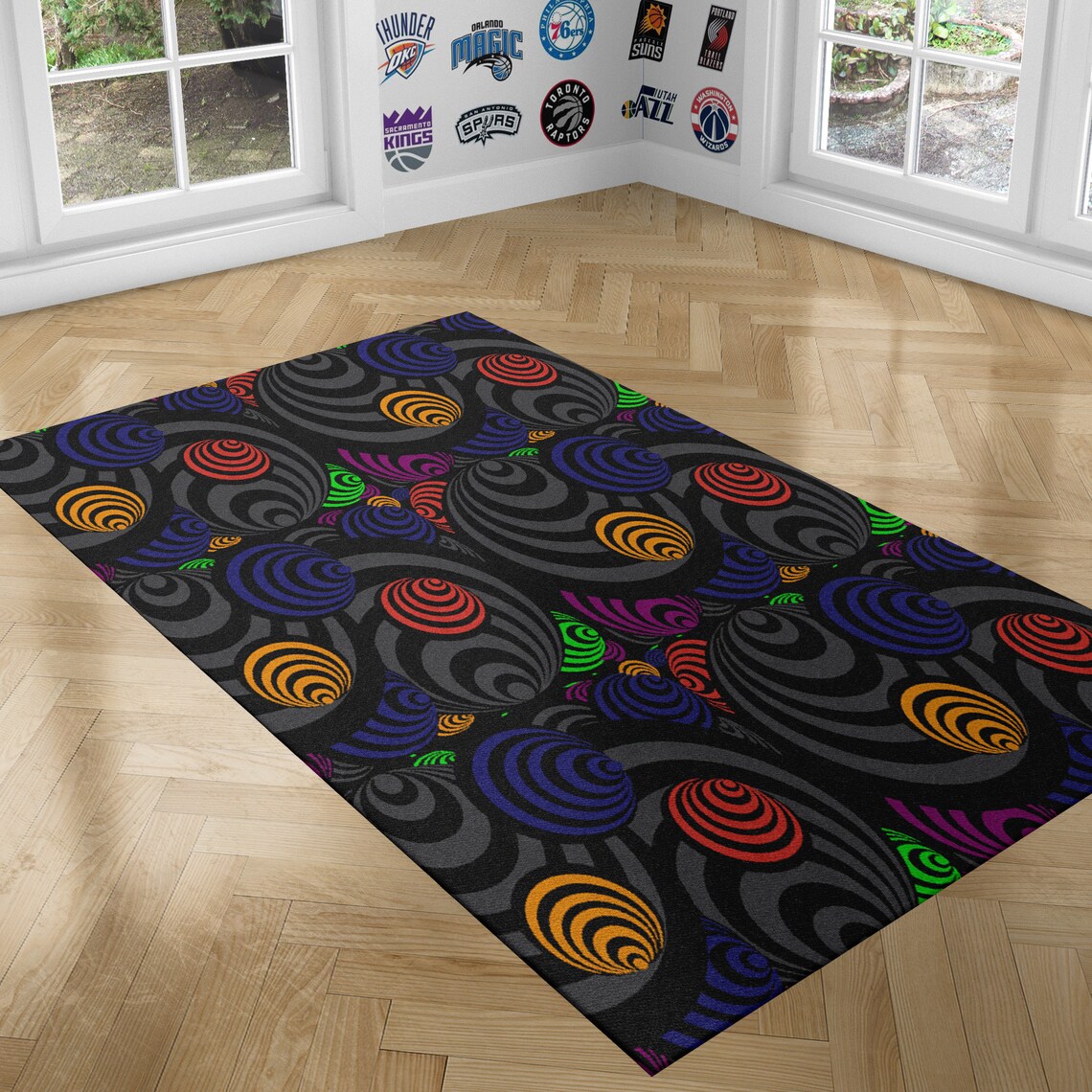 80S Rug Area Rug Funky Rug Movie Theater Carpet Cartoon Etsy