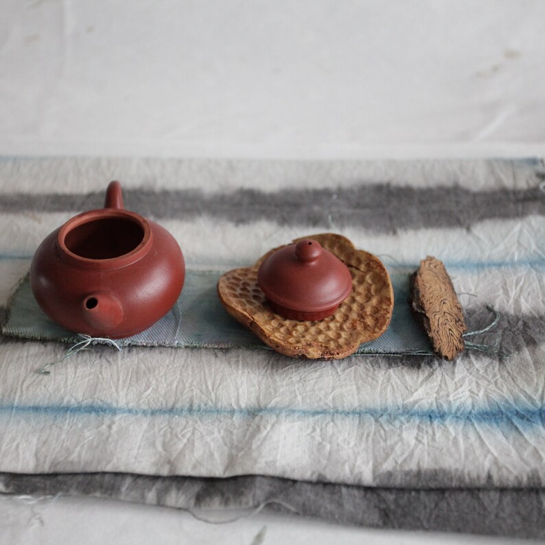 Hand Carved Wood Plate, Wooden Tea Accessory, Handmade Tea Saucer, Wooden Gongfu Tea tray T9 Four Circles image 4