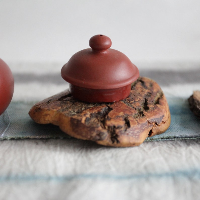 Hand Carved Wood Plate, Wooden Tea Accessory, Handmade Tea Saucer, Wooden Gongfu Tea tray T9 Four Circles image 8