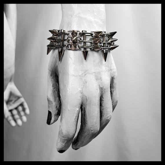 Spiked Bracelet – SCHALTKREIS | Goth Chain Armband, Punk Wristband, Industrial Jewelry