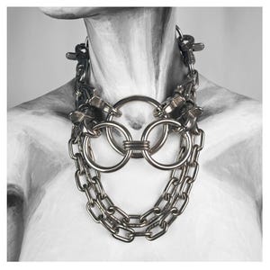 FLÄCHENBRAND - Handmade Steel Chain Necklace | Brutalist Jewellery Upcycled Leather Metalwear Chainwear Punk Goth Chains Sustainable