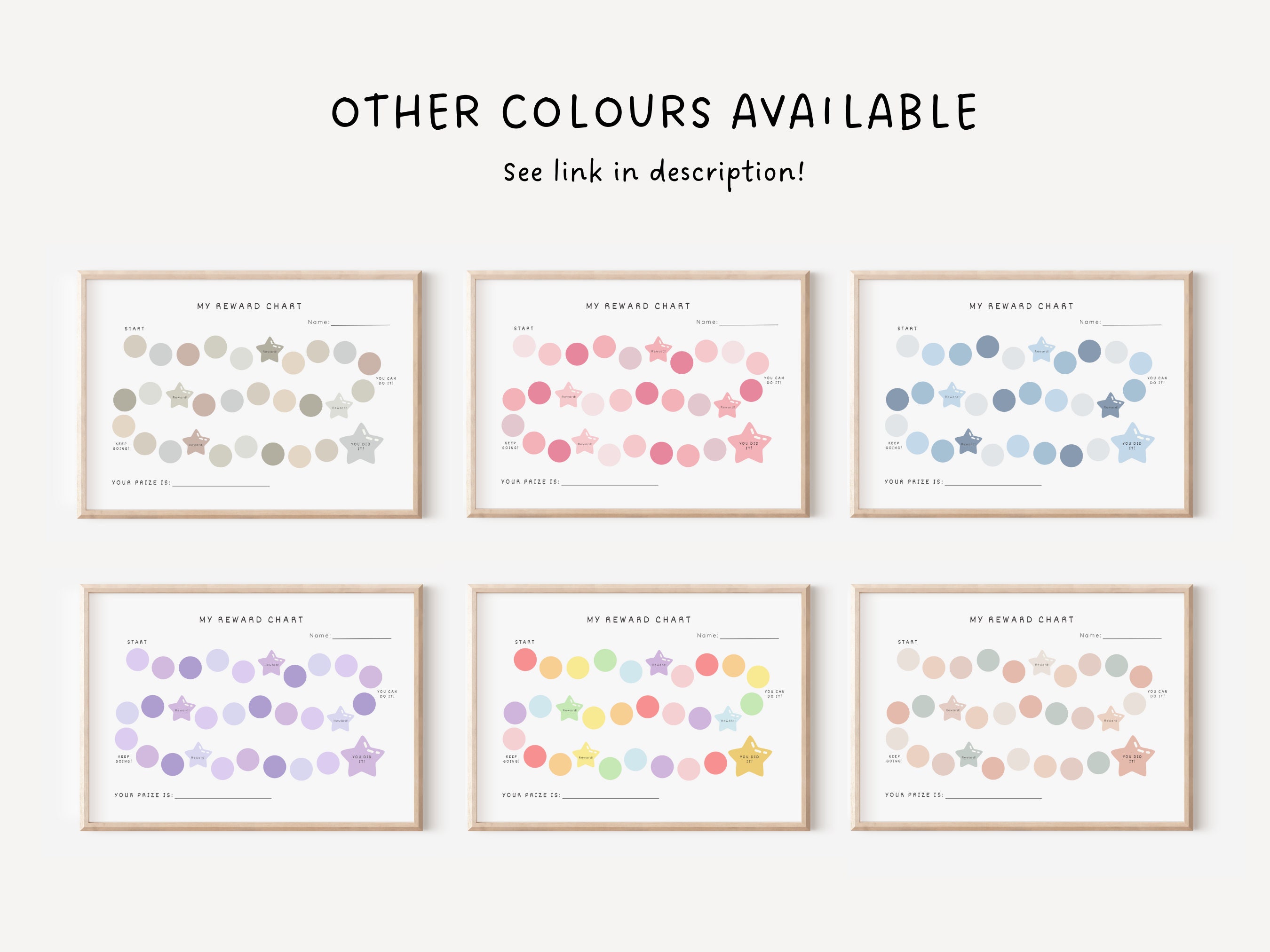Kids Reward Chart Printable Girls Sticker Chart Neutral Kids Chore ...