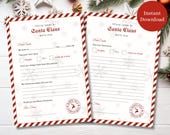 Letter To Santa Printable, Dear Santa Letter Template, Instant Download, Kids Christmas Letter, Printable Letter To Santa, Xmas Wish List