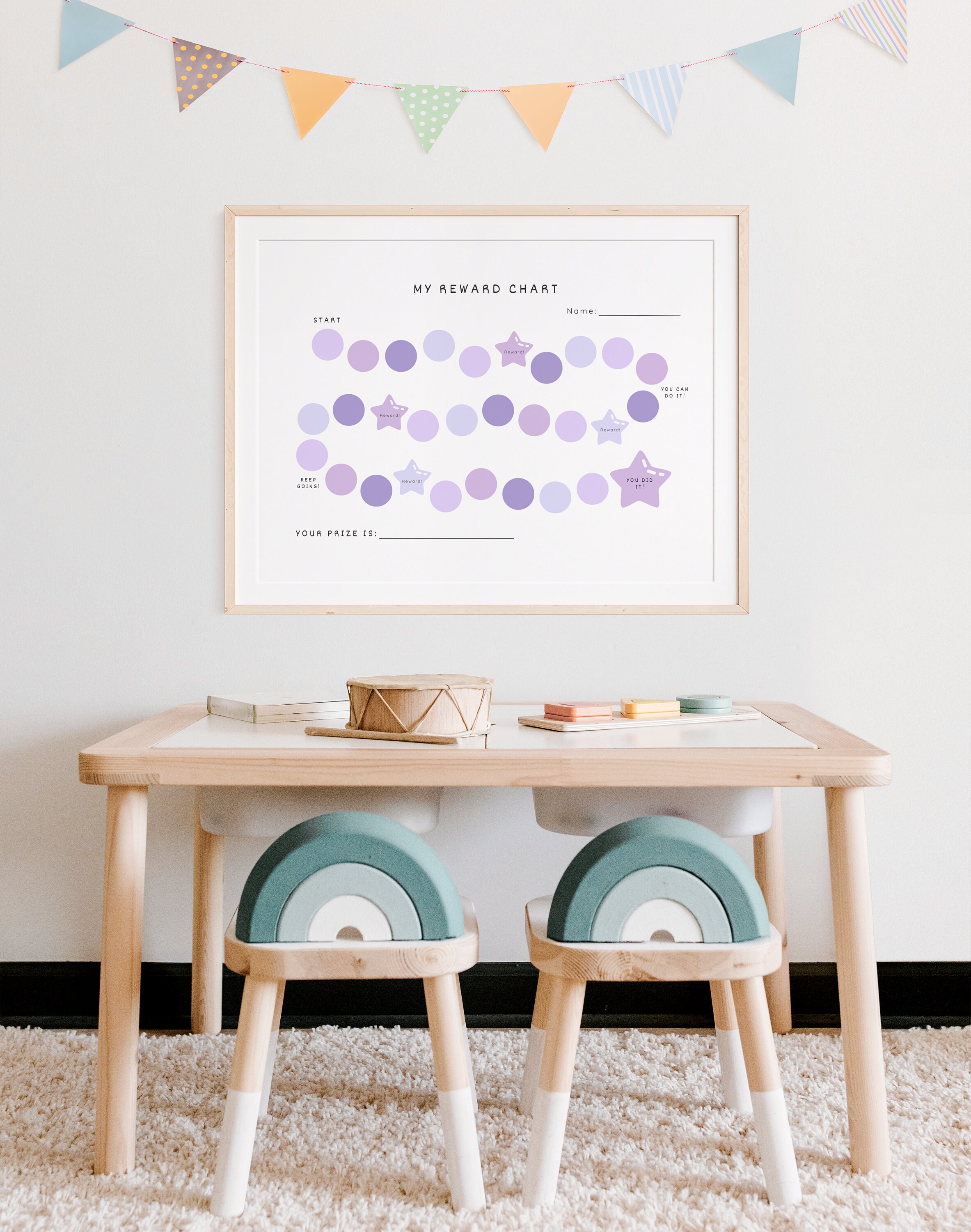 Kids Reward Chart Printable Toddler Reward Chart Girls Sticker Chart ...
