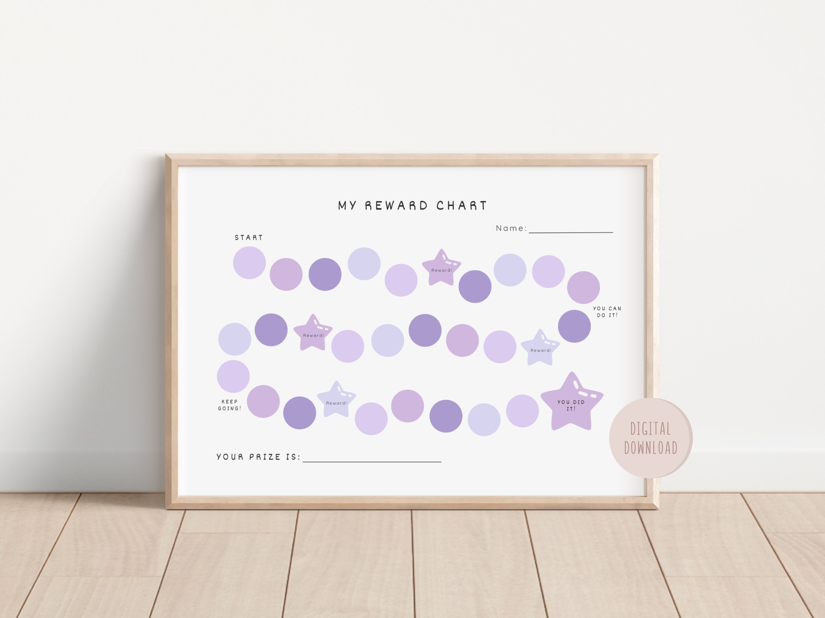 Kids Reward Chart Printable Toddler Reward Chart Girls Sticker Chart ...