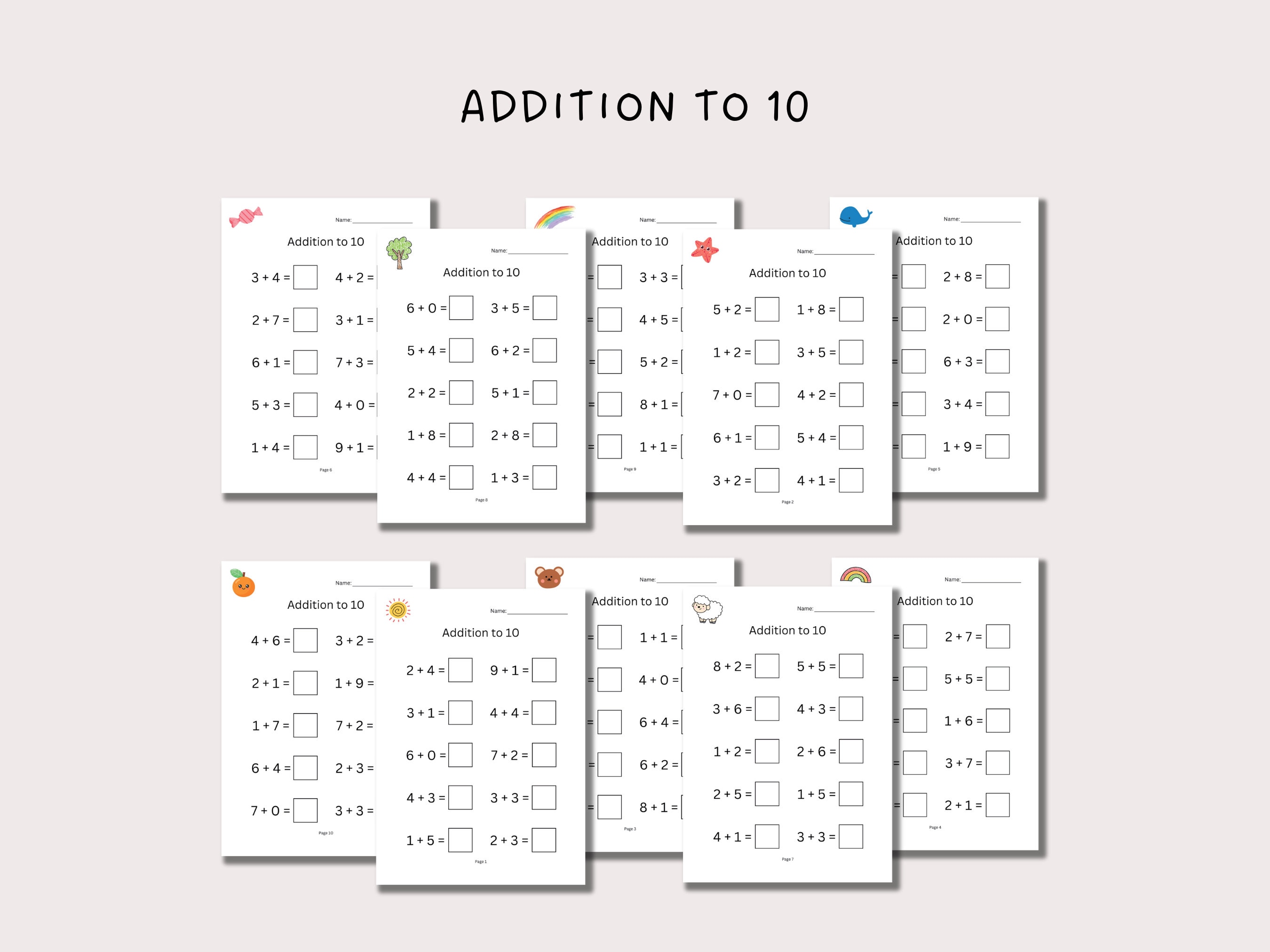 Addition Worksheets Printable Maths Worksheets for Kids Preschool ...