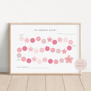 Gráfico de recompensas de educación en el hogar rosa Gráfico de pegatinas de guardería imprimible Gráfico de entrenamiento para ir al baño de la sala de juegos para niños Gráfico de rutina para la hora de acostarse en preescolar para niños