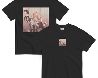 Gothic Doll Girl T-Shirt – Creepy Cute Heavyweight Tee | Unisex Dark Anime Shirt | Emotional Horror Aesthetic | 檬箱 Lemon Box