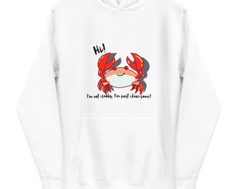 Claw-some Crab Hoodie-Coastal Crab Unisex Premium Hoodie, Beach Vacation Sweatshirt, Ocean Lover Gift - By 秀 X