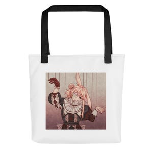 Gothic Doll Girl Einkaufstasche - Gruselige süße Anime Kunst | Unheimliche Ästhetische Leinentasche | Düsteres Horror-inspiriertes Design von bezugnehmend Lemon Box