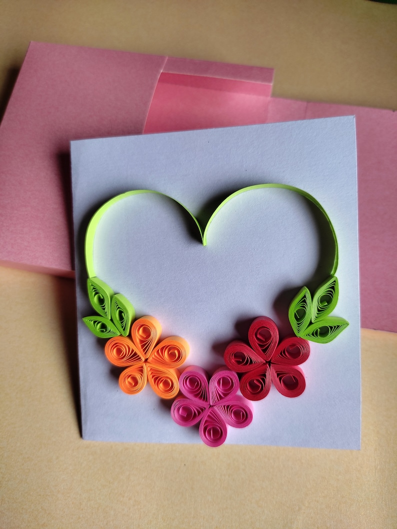Set of 3 Quilled Cards With Box Envelop, Quilled Birthday Cards