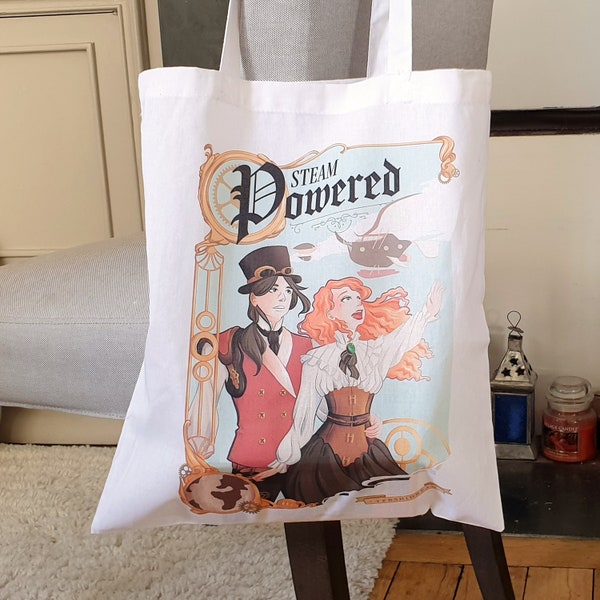 Tote bag - illustration Steampunk voyage