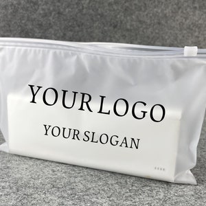 Personalized frosted zipper bags with logo printed,zip lock bags for clothing packing/hoodie/dress/tshirt,customized eco-friend zip seal bag image 4