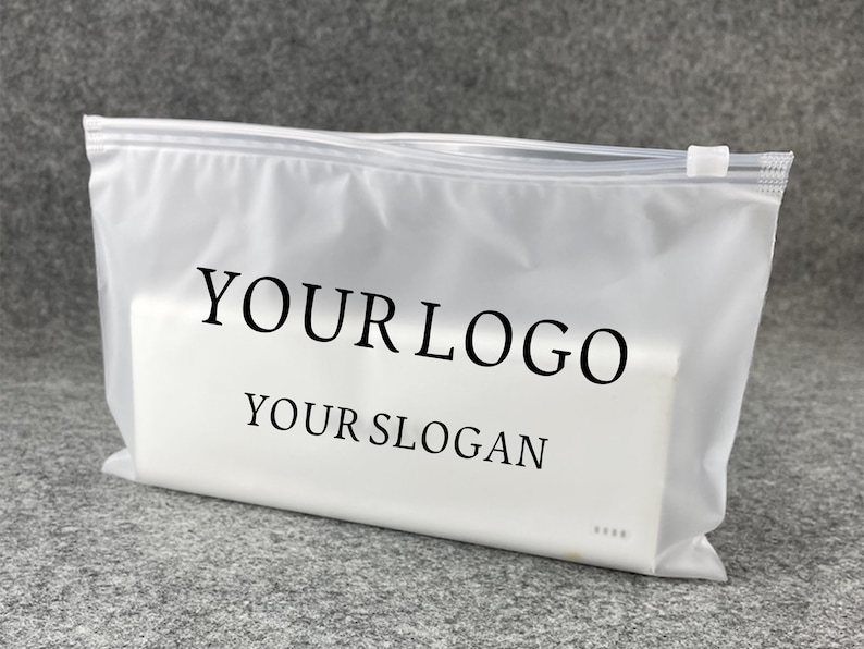 Personalized frosted zipper bags with logo printed,zip lock bags for clothing packing/hoodie/dress/tshirt,customized eco-friend zip seal bag zdjęcie 4