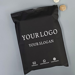 Borse con cerniera nere con logo stampato, borse con cerniera personalizzate per l'imballaggio di vestiti, borsa con chiusura lampo ecologica personalizzata, borse per l'imballaggio personalizzate
