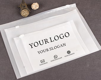 Personalisierte gefrostete Reißverschlusstaschen mit Logo gedruckt, Zip-Lock-Beutel für Kleidungsverpackung / Hoodie / Kleid / T-Shirt, maßgeschneiderte Eco-Friend-Reißverschlusstasche