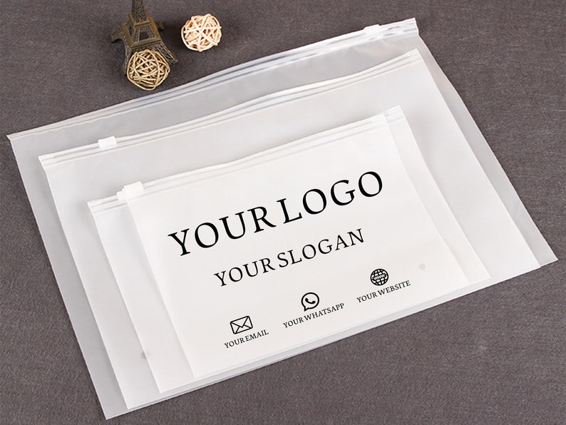 Personalized frosted zipper bags with logo printed,zip lock bags for clothing packing/hoodie/dress/tshirt,customized eco-friend zip seal bag image 1