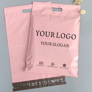 Mailer Poly personnalisé avec poignée, sacs d’expédition personnalisés avec logo imprimé, sac postal pour l’emballage des vêtements, sacs d’expédition avec logo imprimé