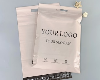 Personalized Beige Tote Poly mailer,custom mailing bags with logo printed,shipping bag for clothing packing,Poly envelopes with logo printed