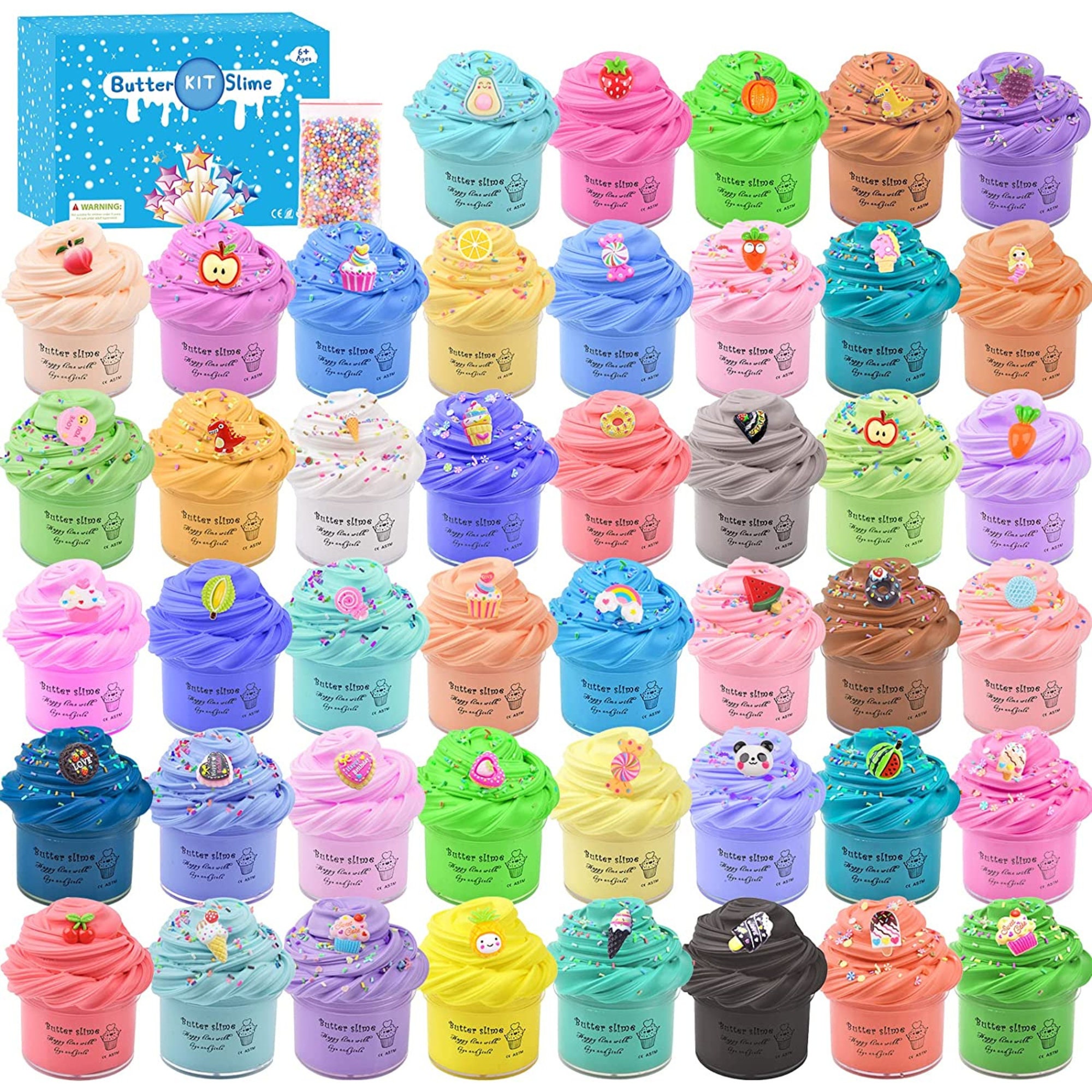Mini Butter Slime kit 40 Pack, with Unicorn, Candy, Fruit, ice Cream Slime  Accessories etc, Soft and Non-Sticky, Cute Educational Toy for Kids, for  Girls Boys Kids Party Stress Relief Toys 