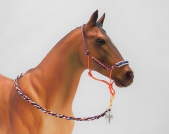 Traditional scale Chicago Bears model horse halter